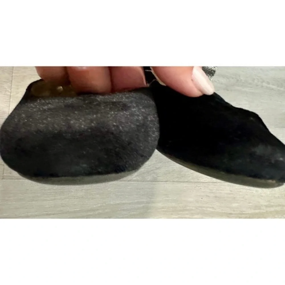 Gymboree Mary Jane Flats Girls 13 Black Good Velvet Silver‎ Glitter Bow T-Strap